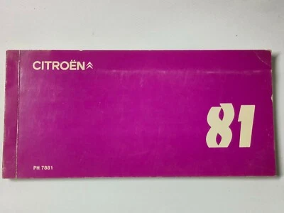 Manuale Officina CITROEN 1981  A LN VISA GS CX Prontuario tascabile  Originale - Immagine 1 di 4