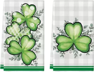 Shamrock Eucalyptus St. Patrick'S Day Kitchen Towels Dish Towels, 18X26 Inch Sea - Picture 1 of 12