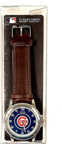 Braves Premium Classic Logo Mens Watch Brown Leather Band Baseball Cover