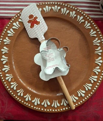 CONJUNTO DE 4 pratos carregadores de pão de gengibre Pottery Barn - Grés feriado Natal  - Imagem 1 de 4