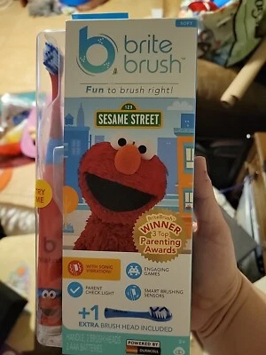 Brite Brush Sesame Street ELMO Toothbrush, Makes Brushing Fun! (Soft) Age 3+ - Image 1 of 3