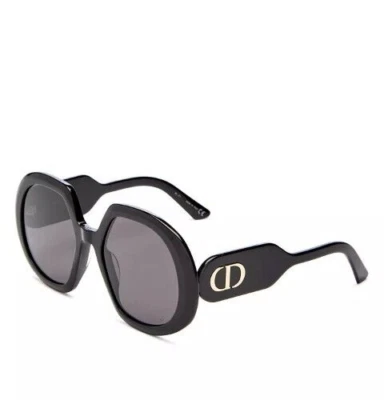 Dior women's Bobby 56mm Round  Sunglasses - New with Box & Case - Black - Image 1 of 4