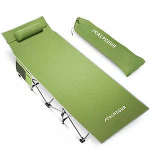 Cuna de Camping Plegable Alpcour - Cama Individual Compacta con Almohada y Bolsillo Lateral - Imagen 1 de 34