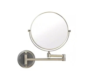Modona 8" 2-seitig 1X & 3X Messing Vergrößerung Wandmontage Schminkspiegel S. Nickel - Bild 1 von 5