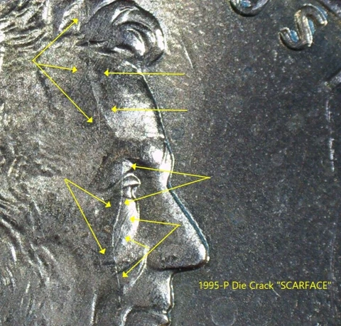 Say Hello To My Little Friend 1995-P Abe .01 SCARFACE Doubling of Profile! Cover