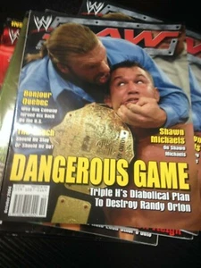 WWF WWE RAW Magazine October 2004 -Randy Orton + Triple H POSTER - Picture 1 of 3