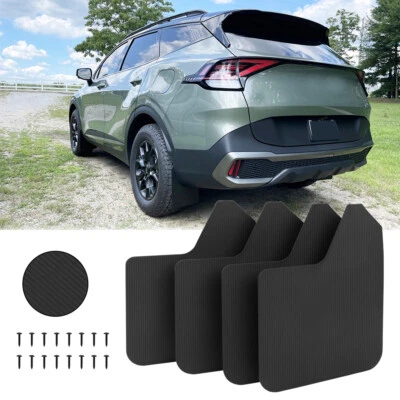 4x Carbon Fiber Front &Rear Molded Splash Mud Flap Guard Fender For Kia Sportage - Imagem 1 de 4