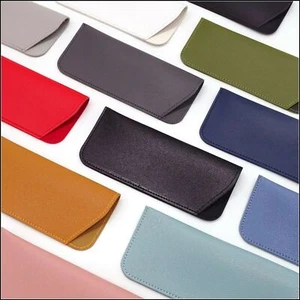 Faux Leather Eyeglasses Sunglasses Reading Glasses Case Soft Pouch Bag Pocket - Picture 1 of 13
