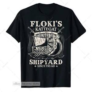 Floki's Shipyard Kattegat Viking Ship & Norse Mythology Culture Longboat T-Shirt - Picture 1 of 5