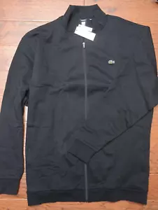 Lacoste Herren durchgehender Reißverschluss schwarz Baumwolle Sweatshirt Jacke Big & Tall 5XLT 12L - Bild 1 von 9