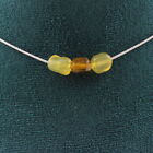 Collier 3 perles Opale jaune d'Australie. Chaine en acier inoxydable Collier fe