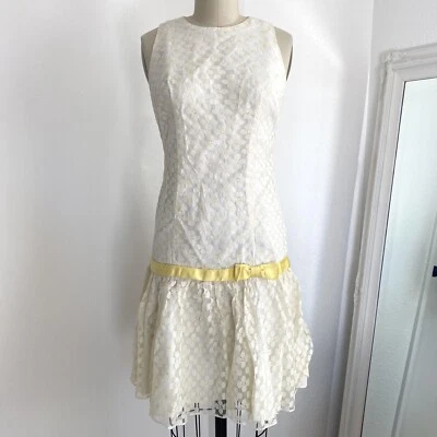 Vestido Para Mujer Vintage Años 60 Margarita Malla Encaje Floral Sin Mangas 4 Pequeño Boho Mod Foto 1 de 4