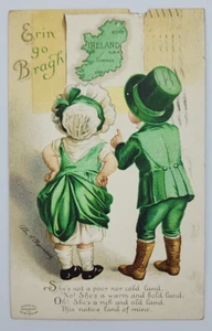 Erin Go Bragh Ireland Postcard 1912-1913 READ BLUE - Picture 1 of 23