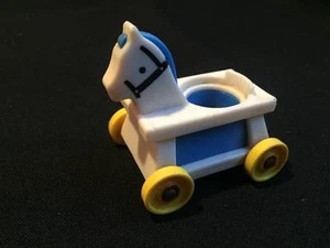 Vintage Fisher Price Little People Blue Horse on Wheels Nursery Little Riders - Imagen 1 de 1