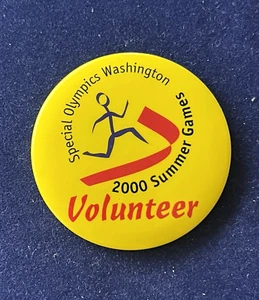 SPECIAL OLYMPICS WASHINGTON/ 2000 SUMMER GAMES/  VOLUNTEER BUTTON / NO BACK PIN - Bild 1 von 2