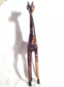 Hand Carved Teakwood Giraffe - Imported Directly From Africa - Picture 1 of 7
