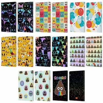 OFFICIAL emoji® YELLOWS AND POOS LEATHER BOOK CASE FOR HUAWEI XIAOMI TABLET - Image 1 of 4