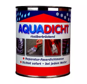 Aqua Dicht-dichtet sofort-Reparatur-Dichtmasse-faserverstärkt-1 kg Dose grau - Picture 1 of 4