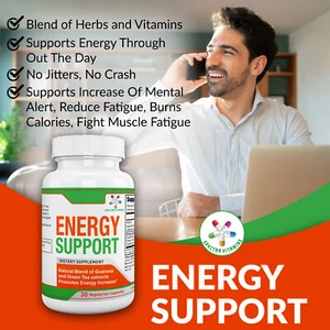 ENERGY SUPPORT fördert die Energiesteigerung 30 Kapseln, Guarana, B12, Citrullin, - Bild 1 von 8