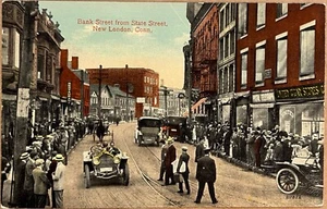 New London Conneticut Bank Street Cigar Store Antique Postcard c1910 - Picture 1 of 8