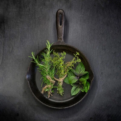 XXL Glasbild 50x50cm Wandbild aus Glas Kräuter Küche Deko Küchendeko Gewürze - Bild 1 von 4