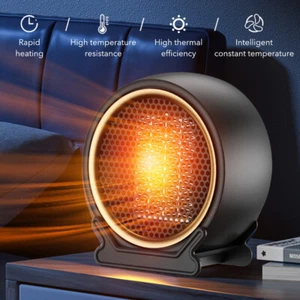 Mini Hot Fan Heater PTC Ceramic Instant Heating Noiseless Warm Air Blower 1200W - Picture 1 of 21