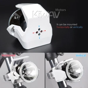 fog light fork mounted halogen H3 12V 55W ECE white shield xPAIR fits Buell BSA - Picture 1 of 8