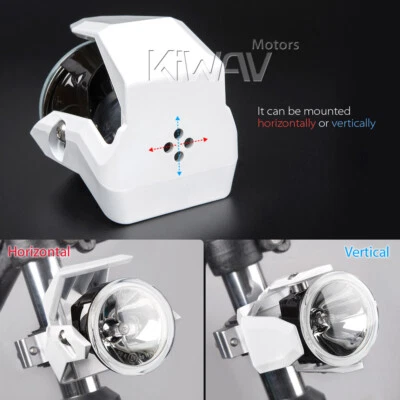 fog light fork mounted halogen H3 12V 55W ECE white shield xPAIR fits Buell BSA - Image 1 of 4