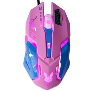 Pink Gaming Mice 3200DPI Wired Ergonomic Optical USB Computer Mouse for PC Lapto - Picture 1 of 11