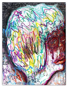 "HAPPY GRAVE Original GEMÄLDE surreale dunkle Kunst Amerika "SCORN" 2023 - Bild 1 von 1