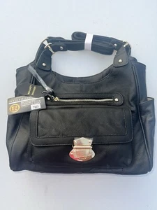 NEU ROMA ECHTLEDER SCHWARZ & GOLD VERDECKTE GELDBÖRSE #7003 - Bild 1 von 7