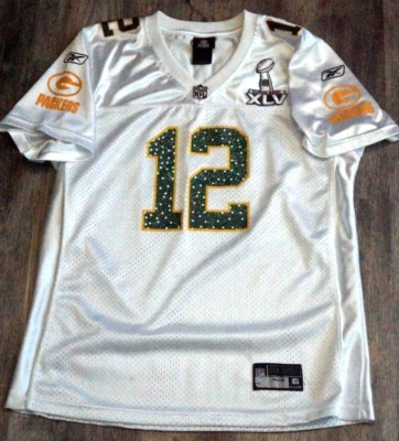 Футболка женская Reebok Aaron Rodgers No12 Green Bay Packers Super Bowl XLV белая XL - Изображение 1 из 4