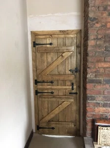 RECLAIMED TIMBER BESPOKE OLD CHARM STABLE DOOR Plus Butt Hinges And Latch. - Picture 1 of 3