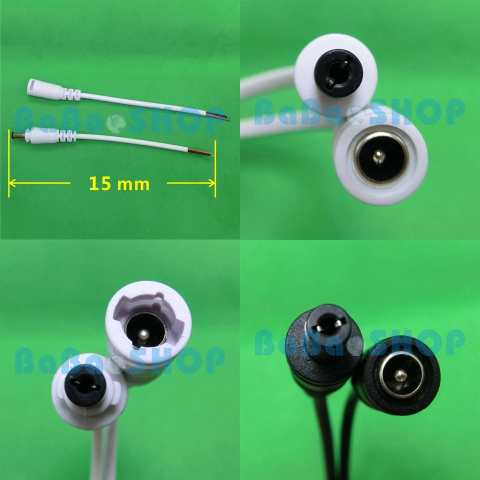 DC Male + Female Power Cable Connector for LED COB Light Lamp Driver Supply 12V - Image 1 of 1