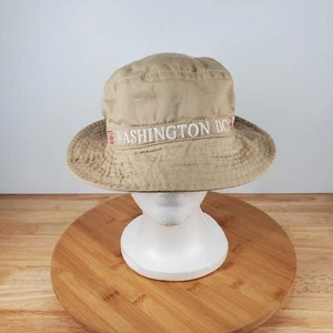 Washington DC Boonie Hat Tan w Zipper Pocket Embroidered Logo Adult Sz OSFM - Picture 1 of 8