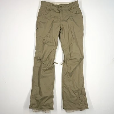686 Womens XS X-Small infiDRY Khaki Snowboard Snow Lined Thermal Taupe Pants - Image 1 of 4
