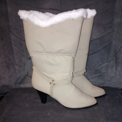 Botas de invierno vintage años 80 Sears tostadas forradas de piel sintética talla 8 excelente estado Foto 1 de 4