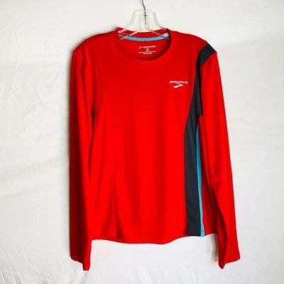 Brooks Men's Size Small Red Long Sleeve Running Shirt Equilibrium Tech - Image 1 of 4