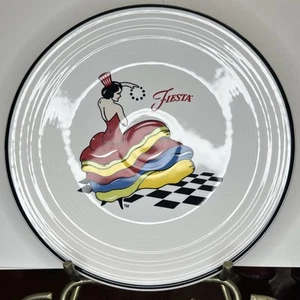 FIESTA DANCING LADY neu 9" MITTAGESSEN Mittagessen TELLER weiß - Bild 1 von 5