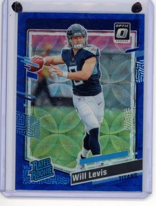 Donruss Optic #298 Will Levis 2023 mira telescópica azul Titanes (RC) clasificación novato - Imagen 1 de 2