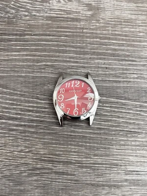 Reloj Gossip GSP471B con cara roja carcasa tono dorado correa de cuero rojo Foto 1 de 3