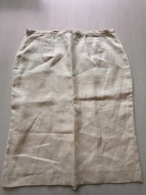 Falda Fendi Italia Lino Marfil Vintage Años 80’s Mujer’s Talla 46 Foto 1 de 4