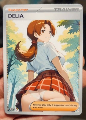 Delia - Pokemon - Waifu - Goddess - DIY - Full Art - Glossy - Trainer Card - Image 1 of 2