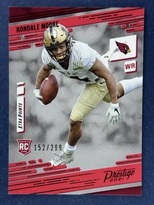 2021 Panini Prestige Xtra Points Red Rondale Moore Cardinals /299 RC - Image 1 of 2