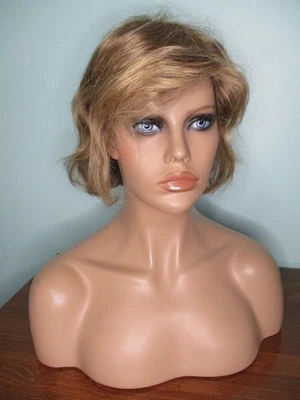 3" - 5" Rubio Arenoso y Marrón Medio Mezcla Retro Corto SHAG Bob Peluca por ASPEN Foto 1 de 4
