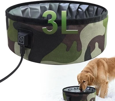 3L Heated Water Bowl for Pets –Foldable, Waterproof for Dogs, Cats, Squirrels, - Image 1 of 4