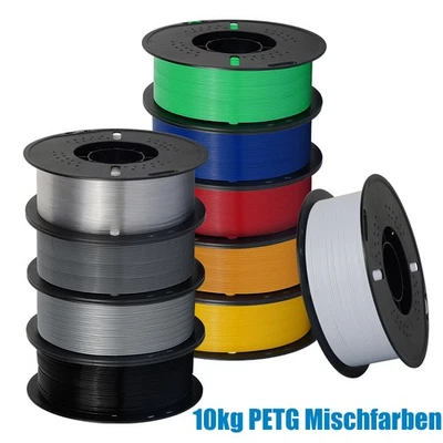 10KG 3D Printer Filament PETG 1.75 mm Bundles 1KG Roll Lot Colors Mix Orange Red - Image 1 of 4