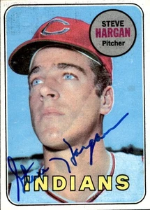 Steve Hargan 1969 Topps #348 Cleveland Indians Autographed Signed Baseball Card - Picture 1 of 2