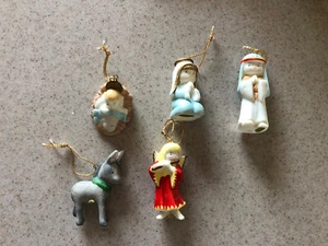 VINTAGE SILVESTRI CHRISTMAS NATIVITY ORNAMENT 5-piece Set. - Picture 1 of 4