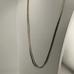 Collana Vintage SilverT & GoldT 3 Catena Strati Impilabile Trendy Boho Chic 30” - Foto 1 di 3